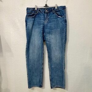 Wild Fable Womens Mid Rise Curvy Straight Jeans Blue Medium Wash Size 16